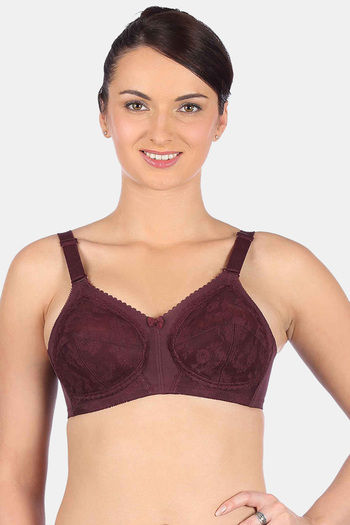 Buy Triumph Double Layered Non Wired Full Coverage Super Support Bra - Burgundy